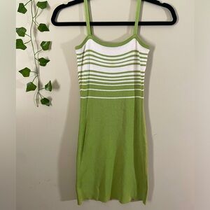 Small green with white stripe dress
